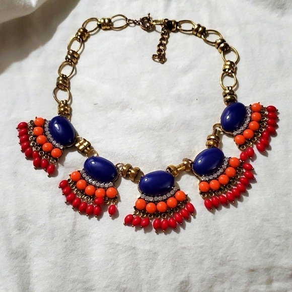 J. Crew Jewelry - J.CREW Gold Tone FAN FRINGE Statement Necklace
